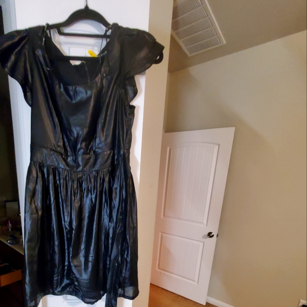 Black Faux Leather Mini Dress